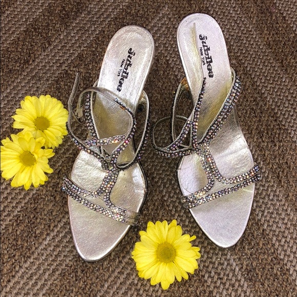 Jubilee NY Rhinestone Heels Women size 37 - Picture 1 of 7